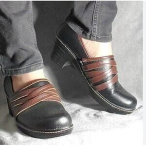 Thom McAn Casper Black Leather Clogs Slip On‎ Comfort Shoes (9.5)